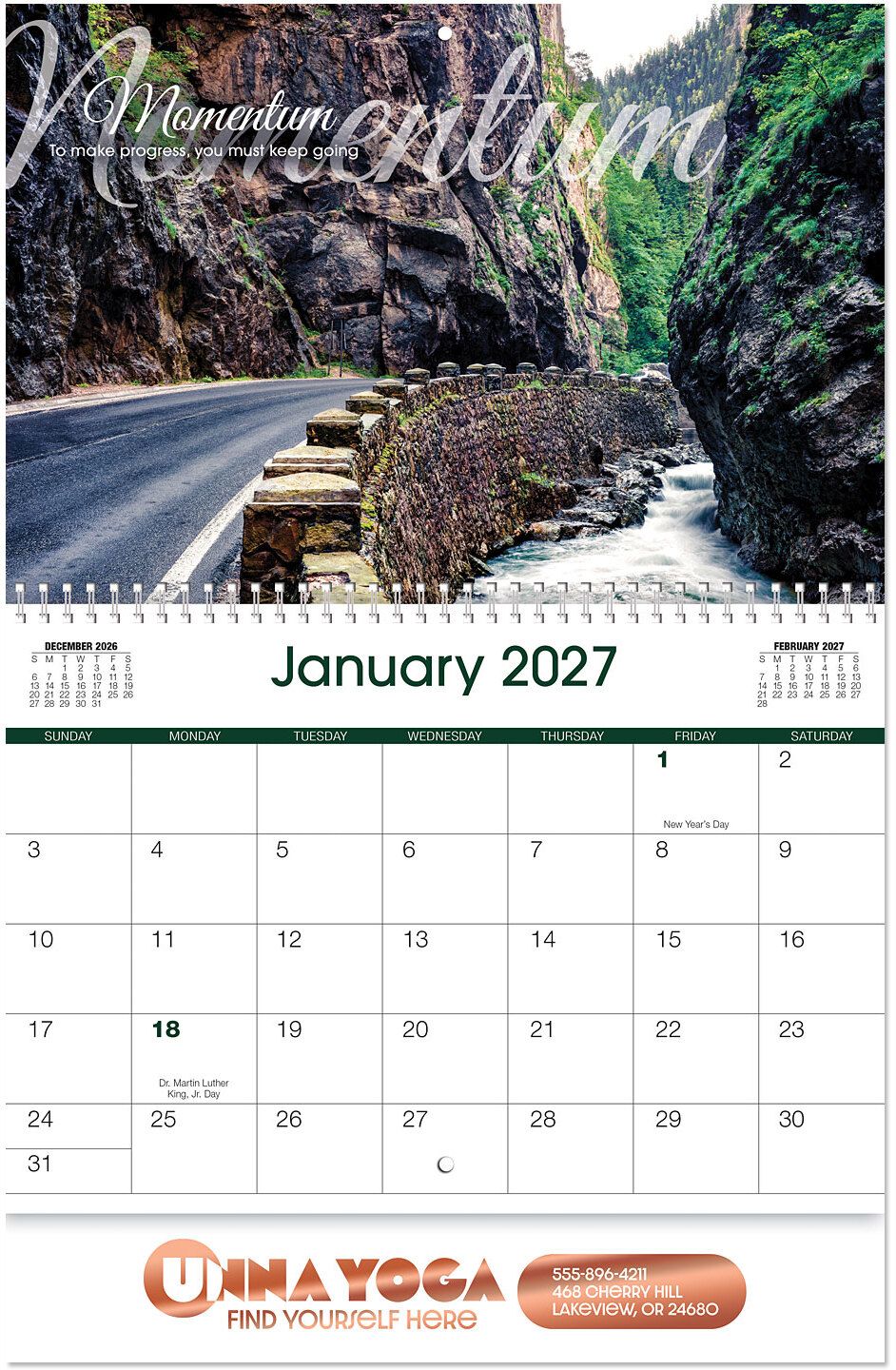 LUXE GALLERY MOTIVATIONS SPIRAL WALL CALENDAR 6