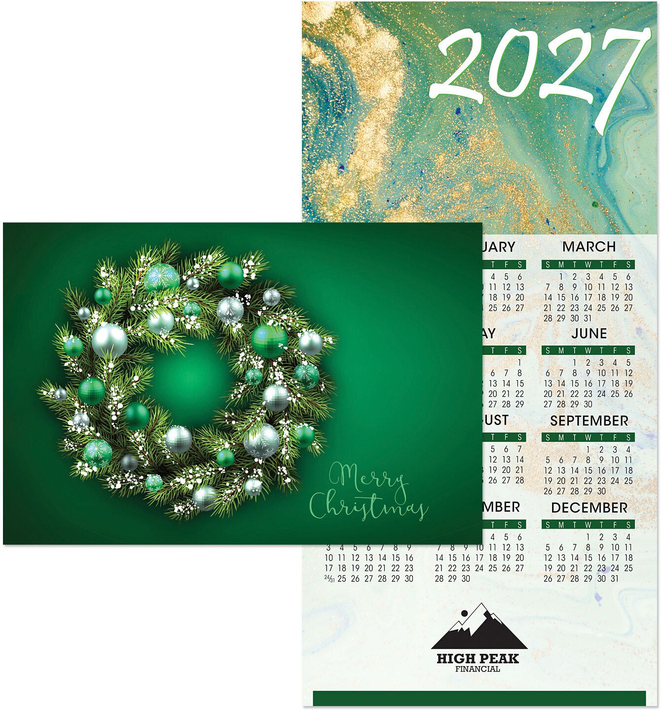 MARBLE SWIRL WREATH CARD TO CALENDAR 2