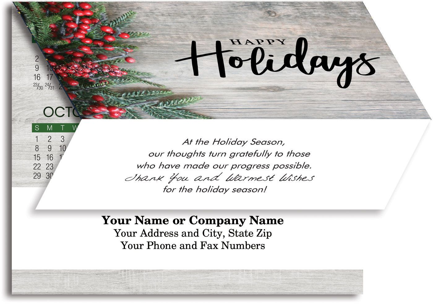 FOUR SEASONS HOLLY CARD TO CALENDAR 5