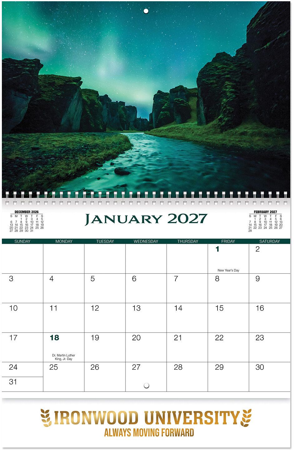 AMAZING NATURE SPIRAL WALL CALENDAR 4