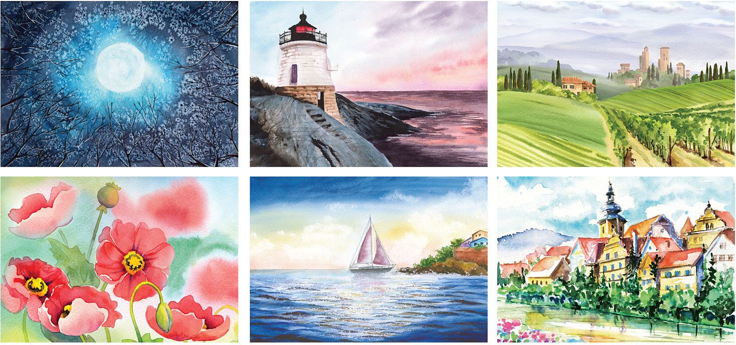 WATER COLOR SPIRAL WALL CALENDAR 6