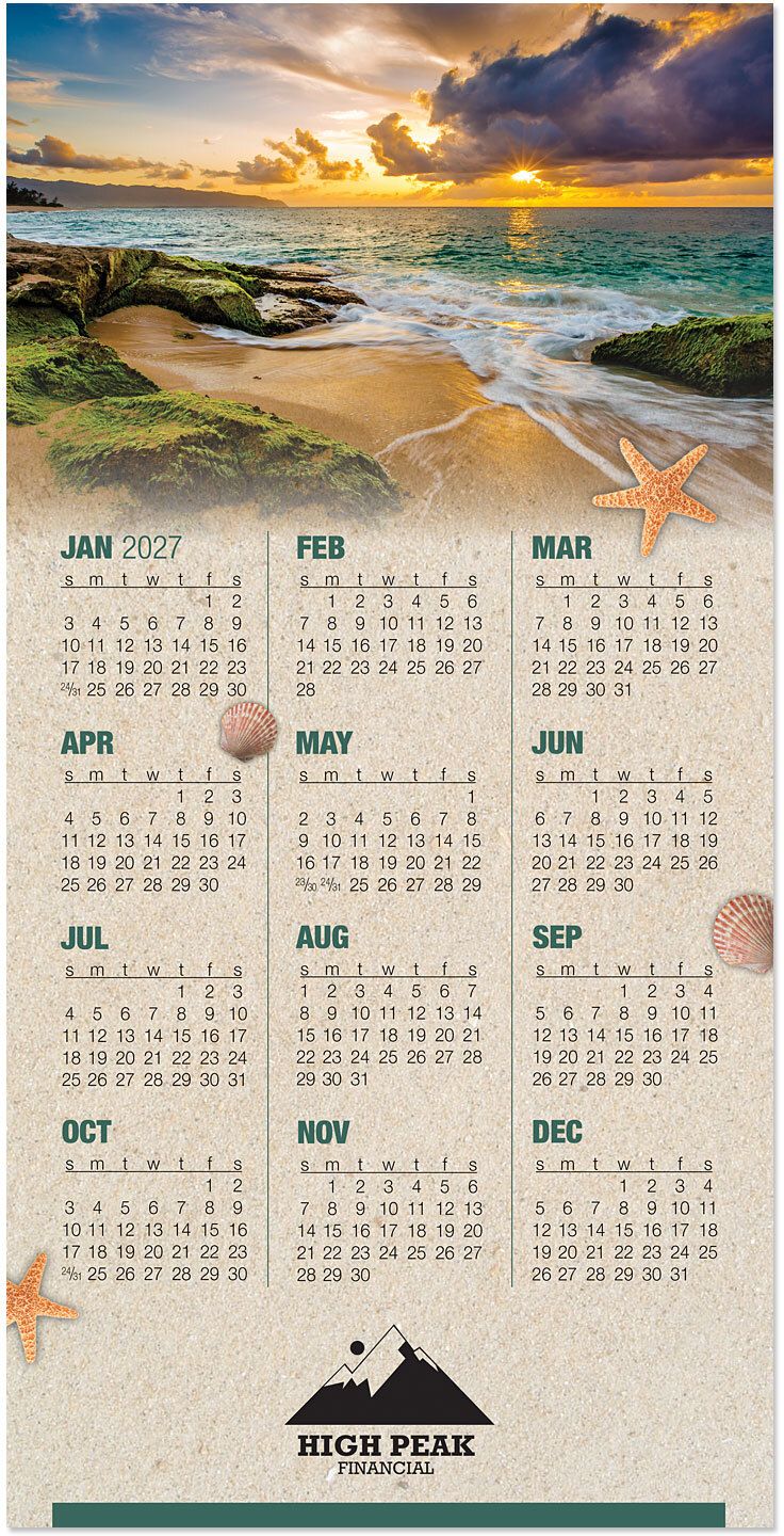 OCEAN SUNSET TRI-FOLD CALENDAR 2