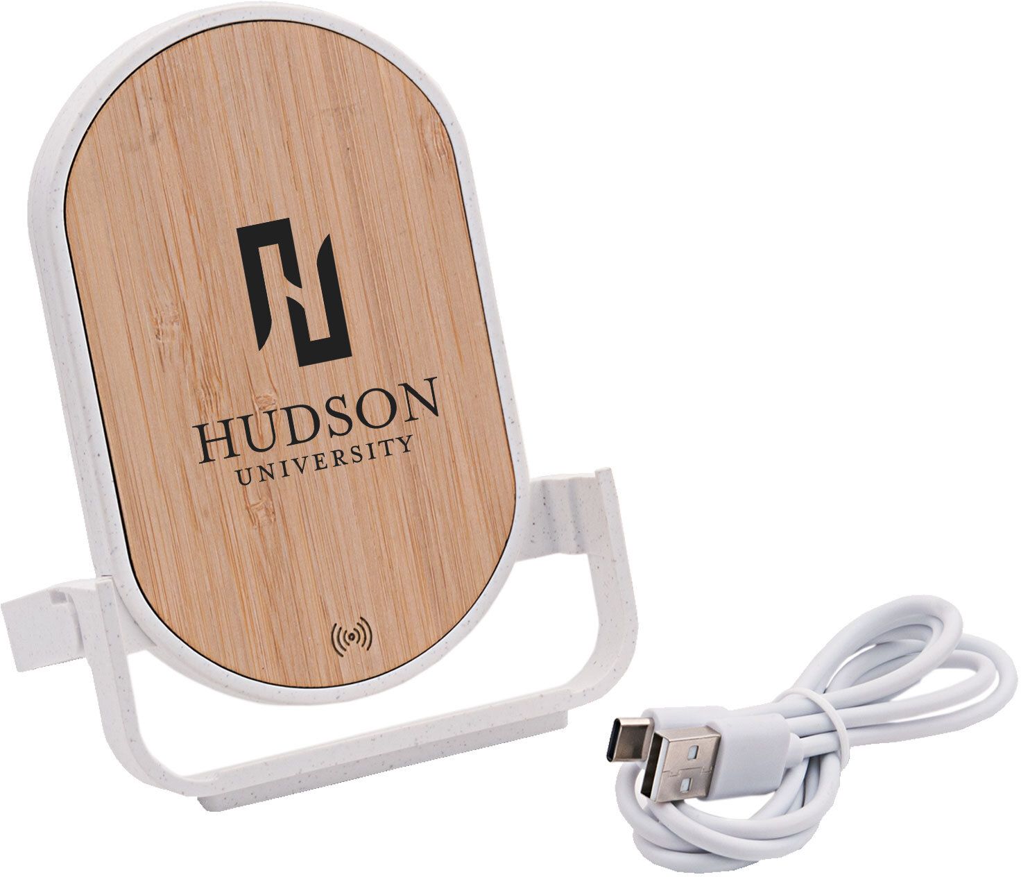 QI® CERTIFIED BAMBOO PHONE CHARGER STAND 2