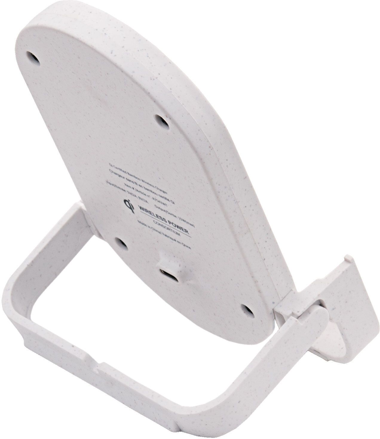 QI® CERTIFIED BAMBOO PHONE CHARGER STAND 4