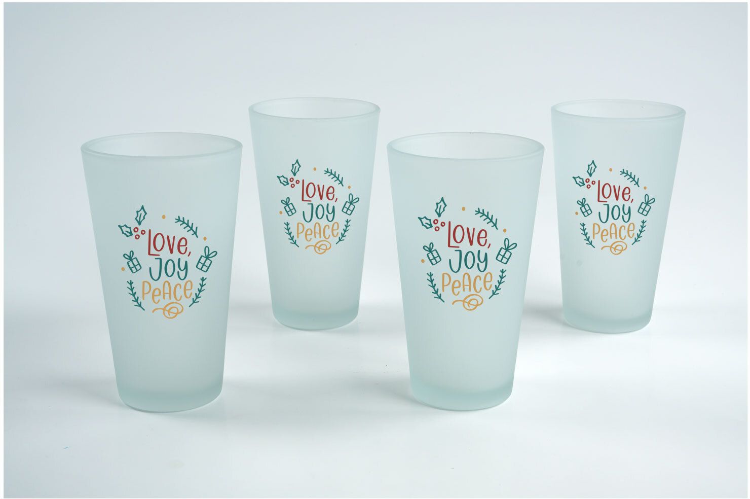 FROSTED PINT GLASS GIFT SET OF 4 4