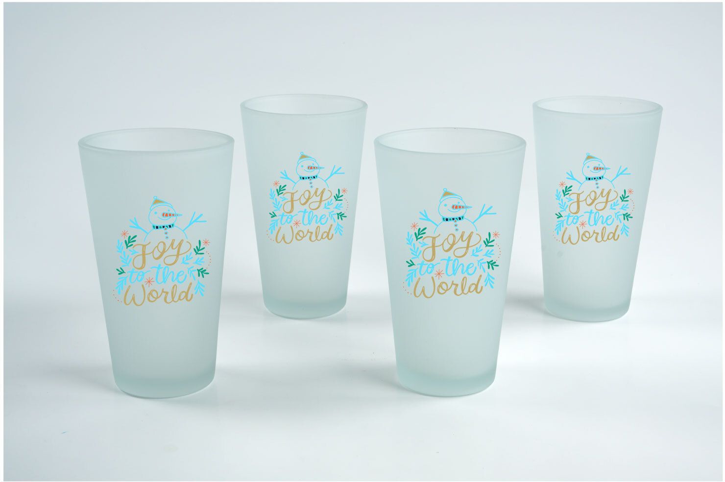 FROSTED PINT GLASS GIFT SET OF 4 6