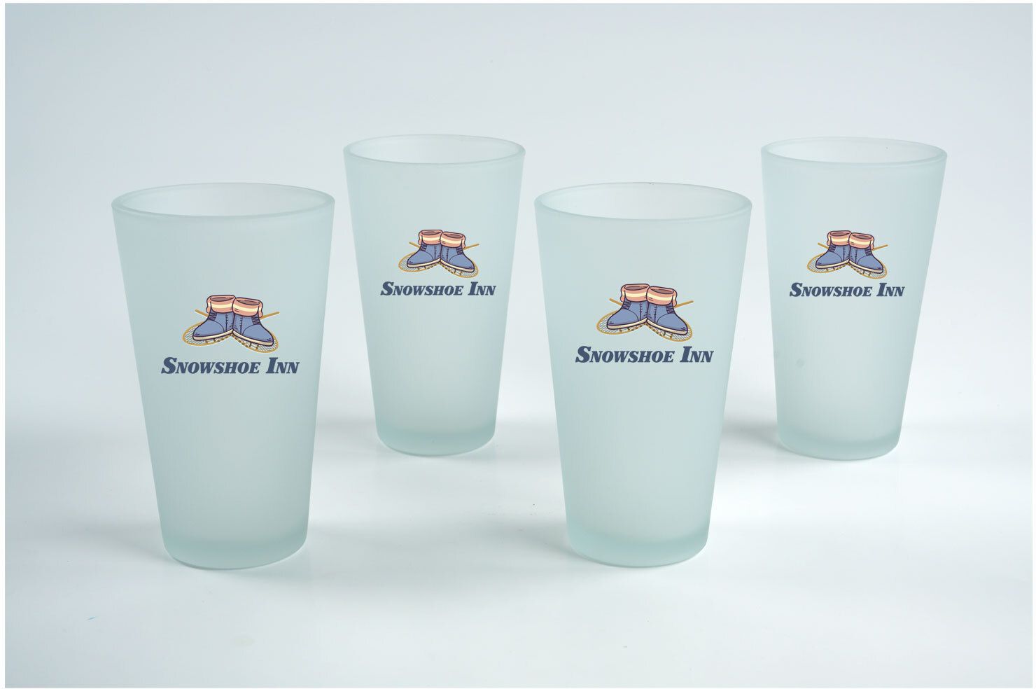 FROSTED PINT GLASS GIFT SET OF 4 7