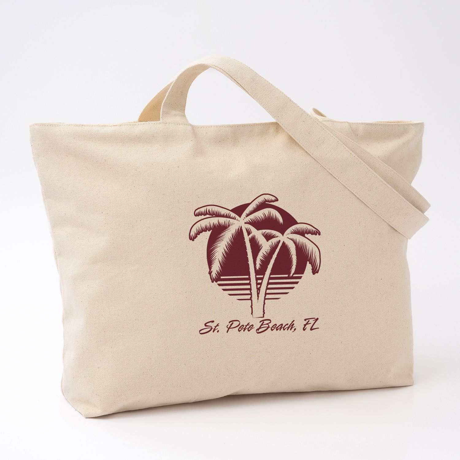 ZIPPERED COTTON CANVAS TOTE 12 OZ 2