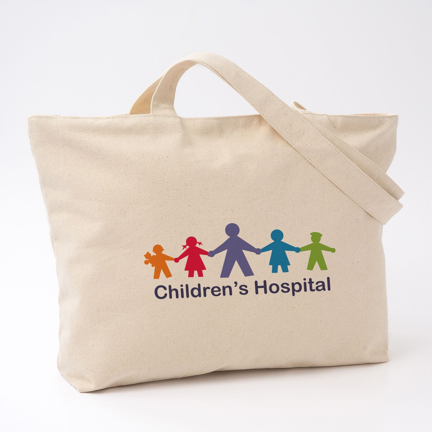 Full Color Zippered Cotton Canvas Tote 12 OZ, custom tote bag with logo imprint 2