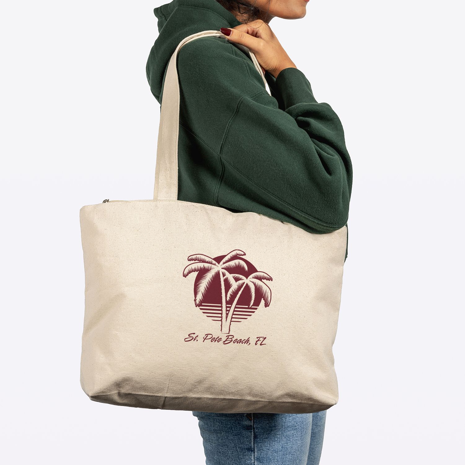 ZIPPERED COTTON CANVAS TOTE 12 OZ 4