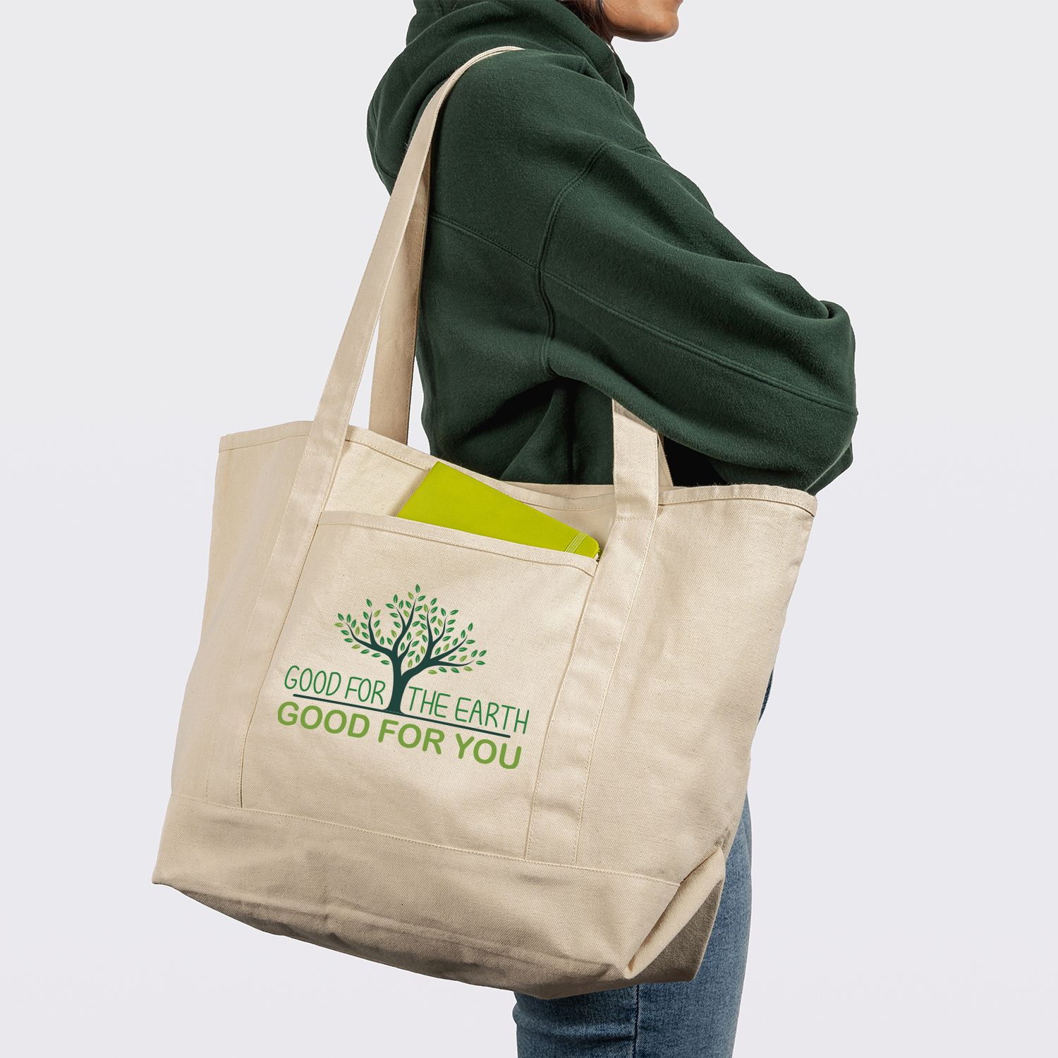 SARATOGA FULL COLOR RECYCLED COTTON TOTE 10 OZ 5