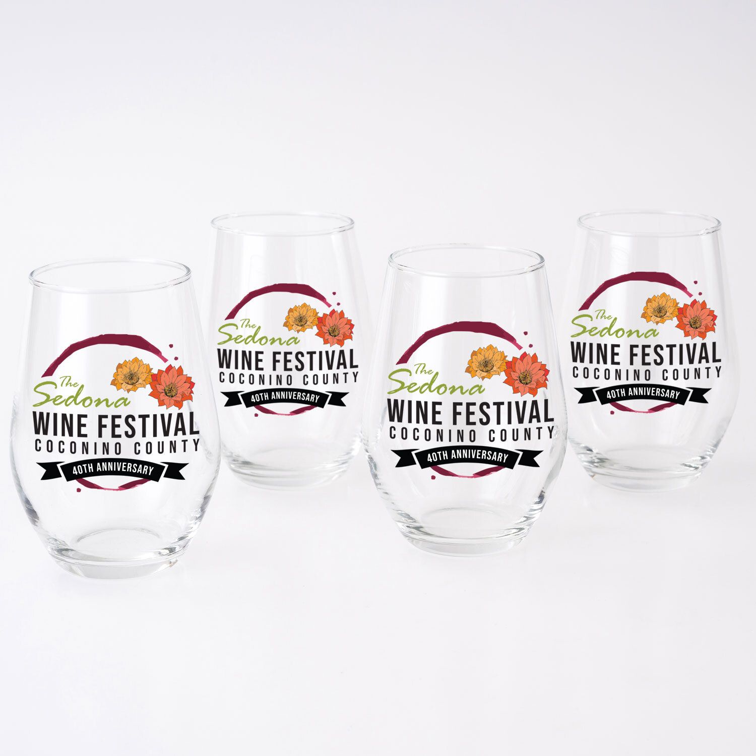 FULL COLOR STEMLESS WINE GLASS GIFT SET OF 4 3