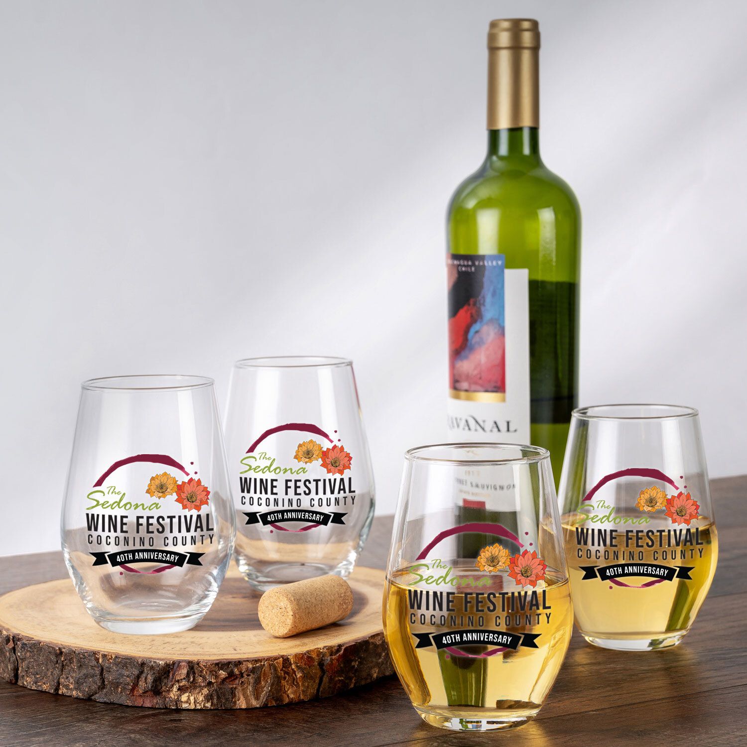 FULL COLOR STEMLESS WINE GLASS GIFT SET OF 4 4