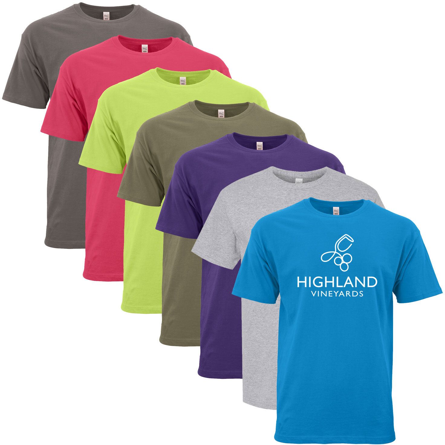 M&O UNISEX GOLD SOFT T-SHIRT 100% COTTON SCREENED 4