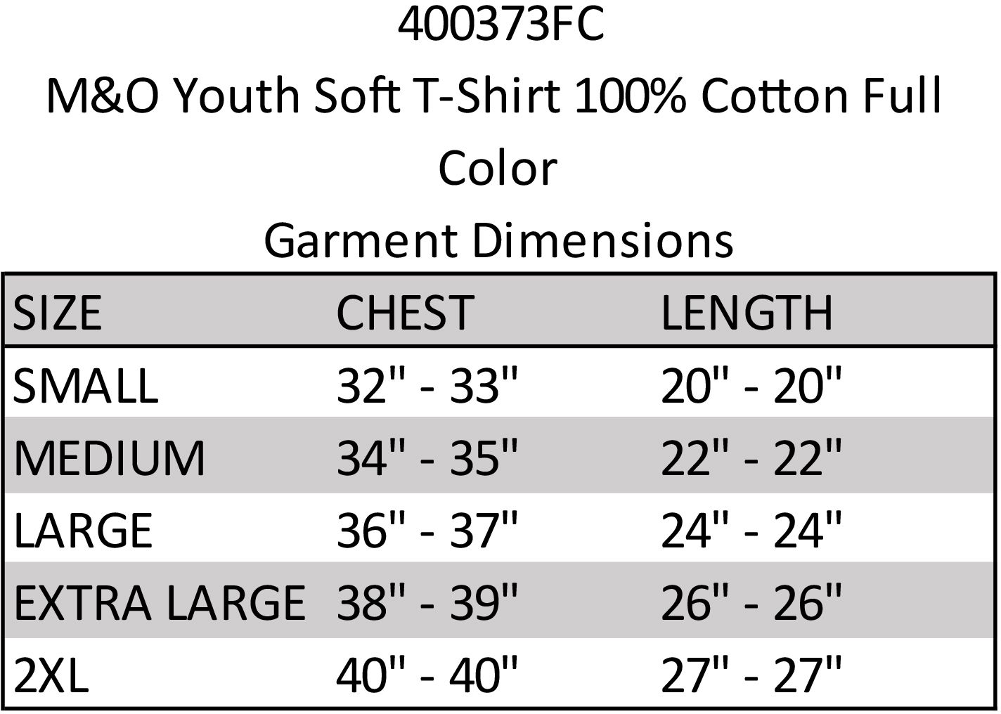M&O YOUTH SOFT T-SHIRT 100% COTTON FULL COLOR 6