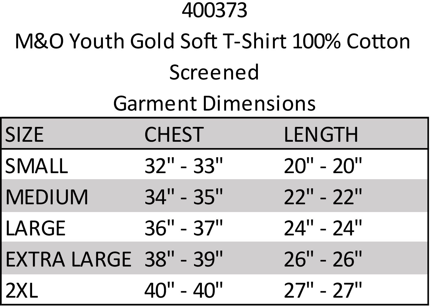 M&o Youth Gold Soft T-Shirt 100% Cotton Screened, custom youth shirt with logo imprint 6