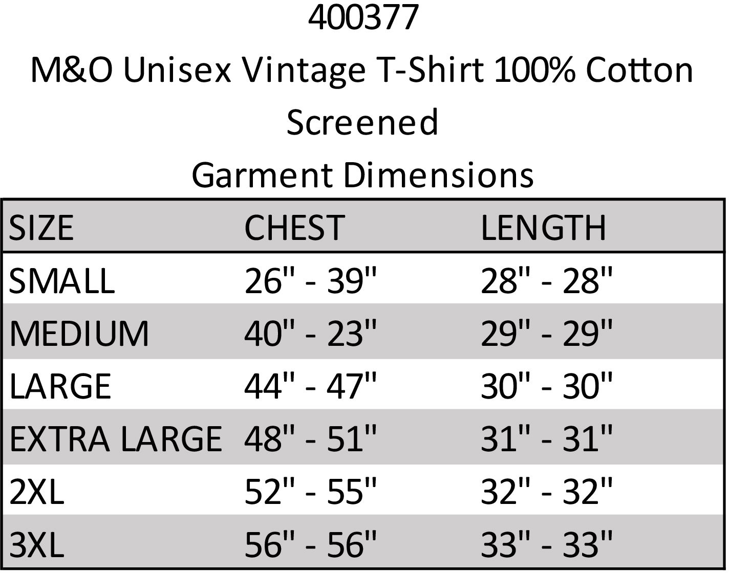 M&O UNISEX VINTAGE T-SHIRT 100% COTTON SCREENED 14