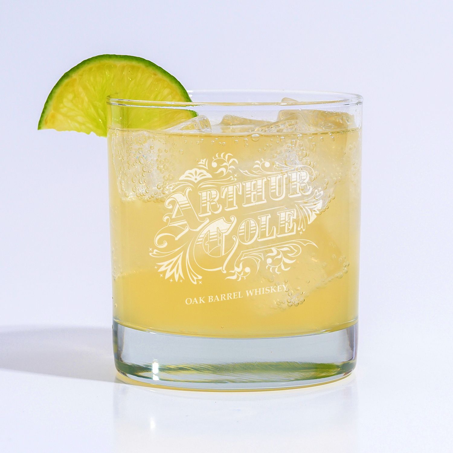 ETCHED WHISKEY GLASS 10.5 OZ 3