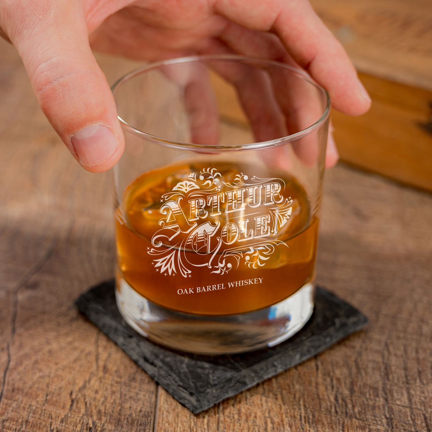 ETCHED WHISKEY GLASS 10.5 OZ 9