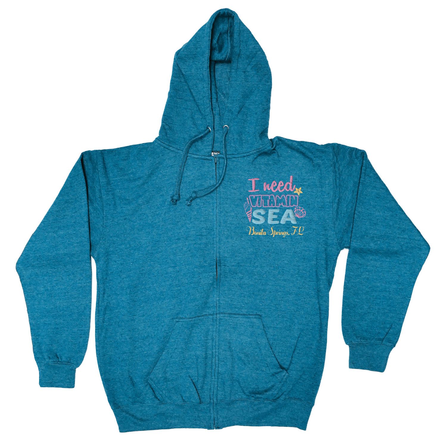 ADULT FULL ZIP VANTAGE HEATHER HOODIE - EMBROIDERY 3