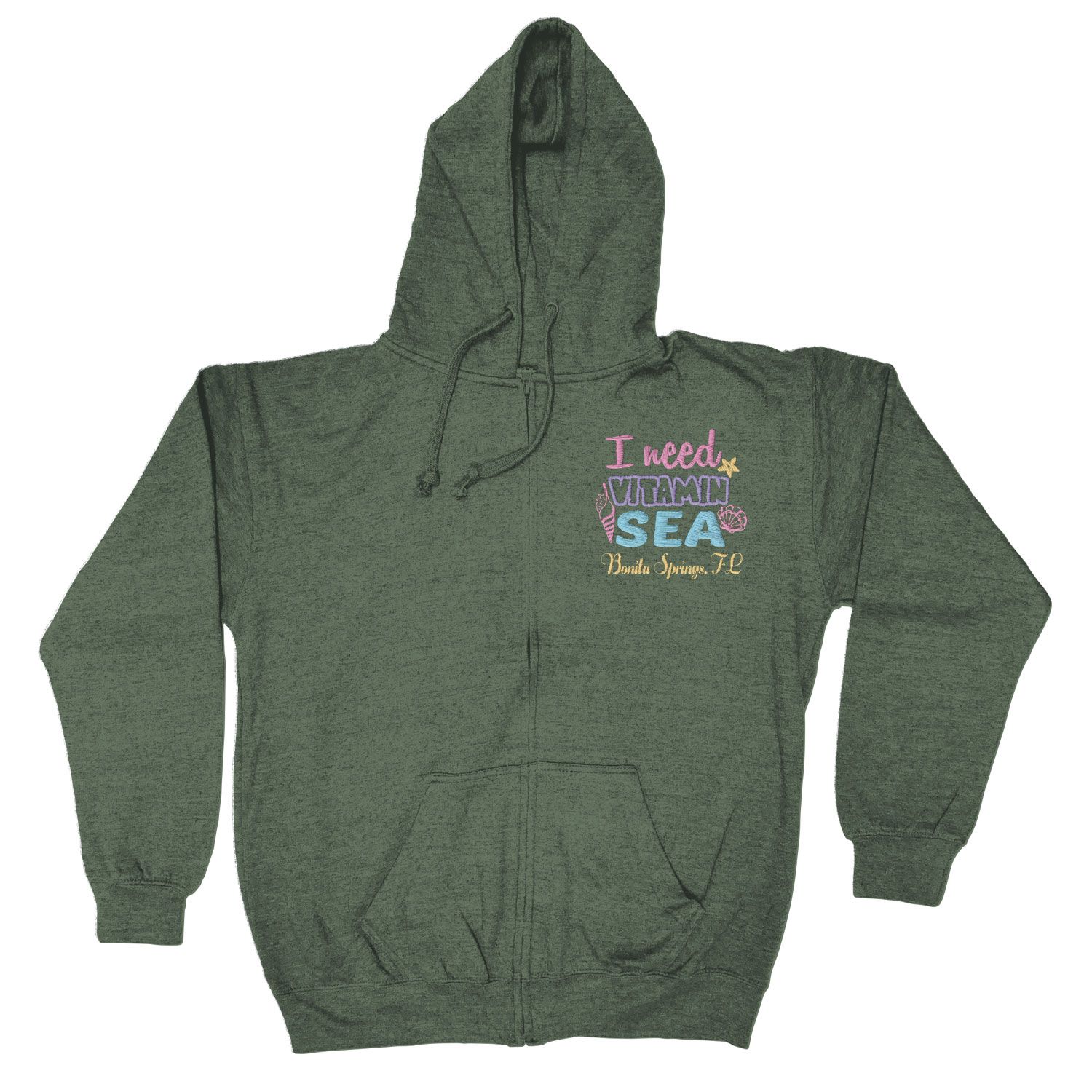 ADULT FULL ZIP VANTAGE HEATHER HOODIE - EMBROIDERY 9