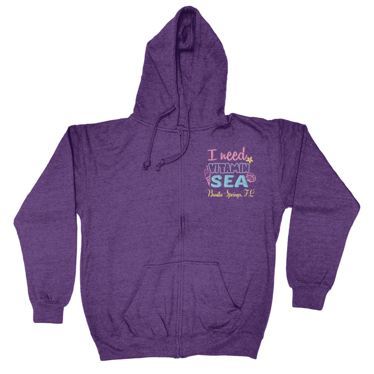 ADULT FULL ZIP VANTAGE HEATHER HOODIE - EMBROIDERY 4