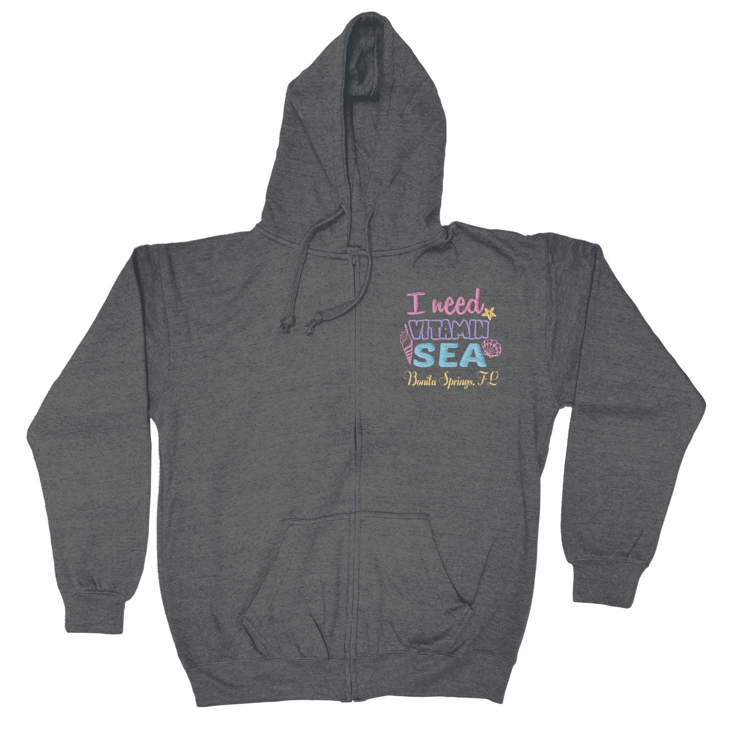 ADULT FULL ZIP VANTAGE HEATHER HOODIE - EMBROIDERY 5