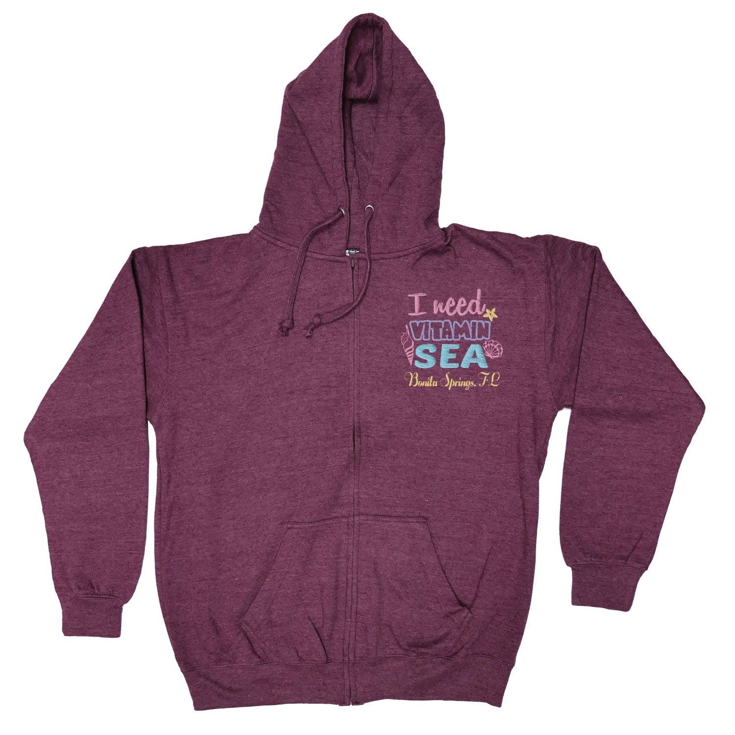 ADULT FULL ZIP VANTAGE HEATHER HOODIE - EMBROIDERY 14