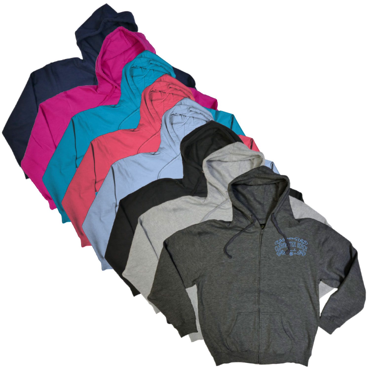 ADULT FLEECE FULL ZIP HOODIE - EMBROIDERED 3