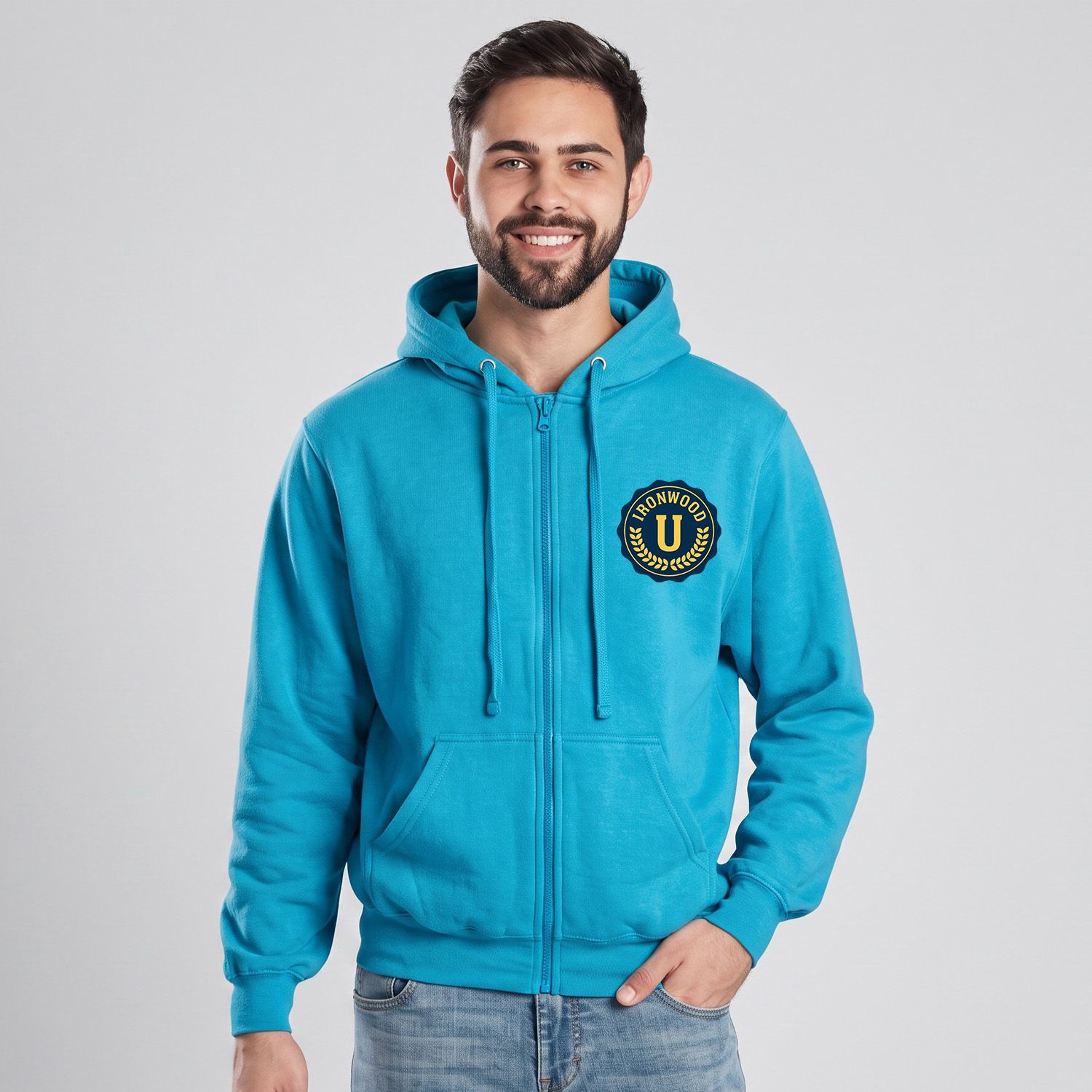 Unisex Fleece Full Zip Hoodie, custom hoodie or sweatshirt with logo imprint 2