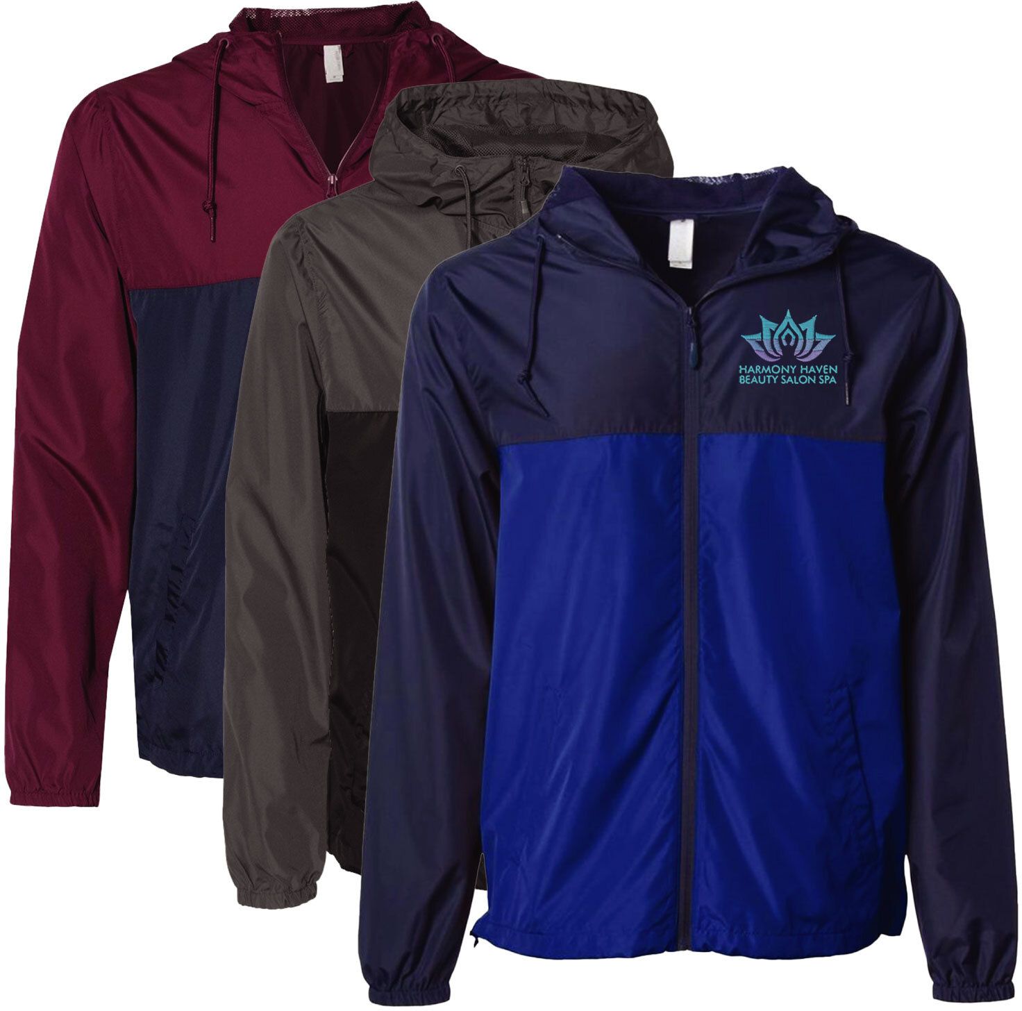 ADULT LT WT WINDBREAKER ZIP JKT-EMB 8