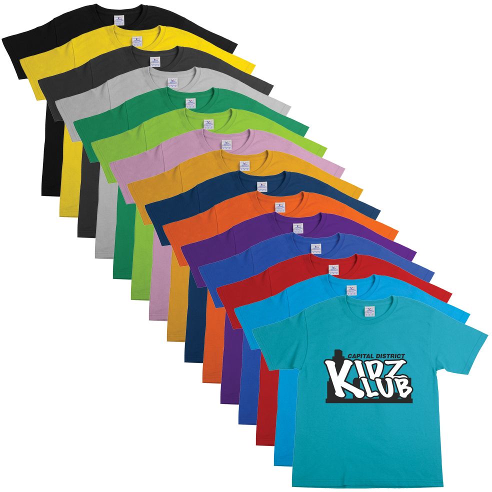Screen Printed Youth 100% Cotton Colored T-shirt 4
