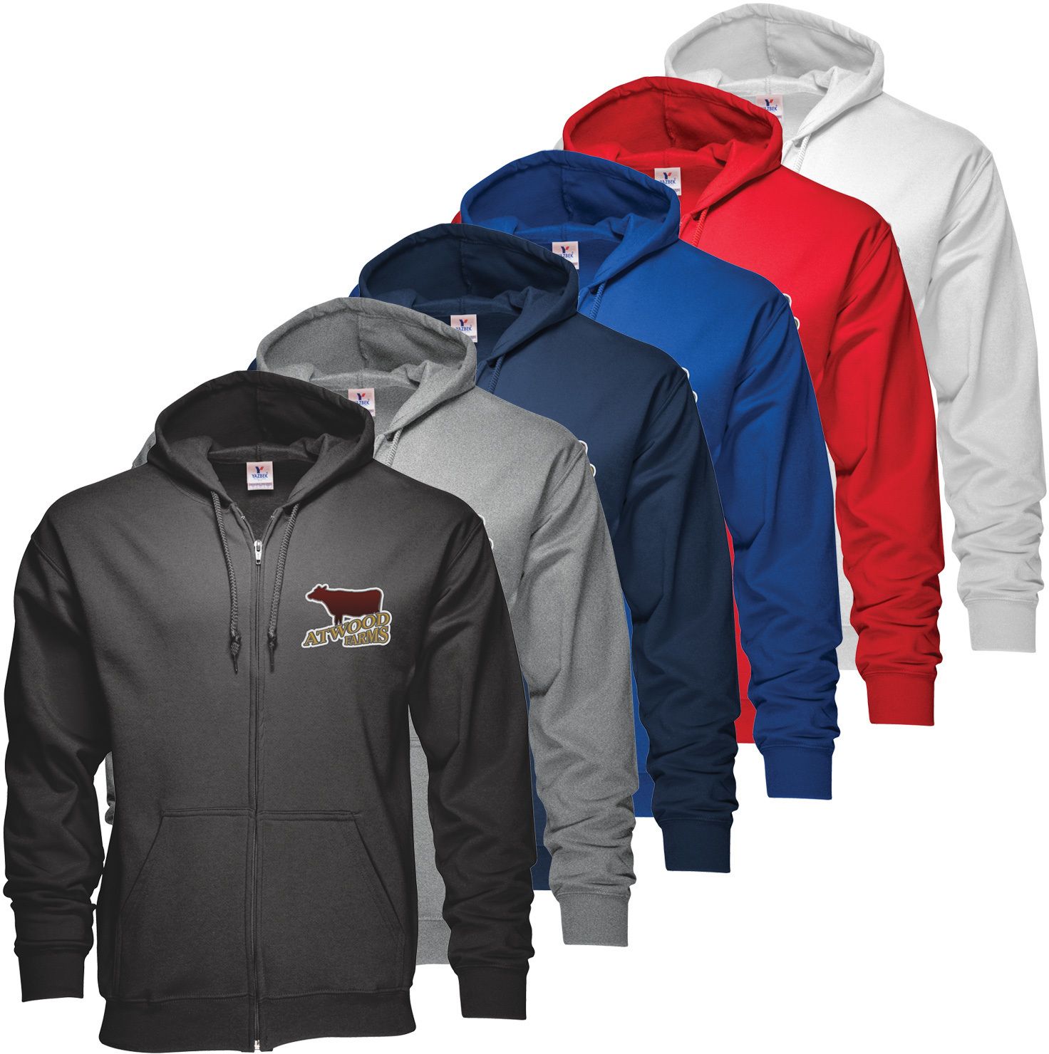 ZIPPERED HOODIE 50/50 EMBROIDERED 5