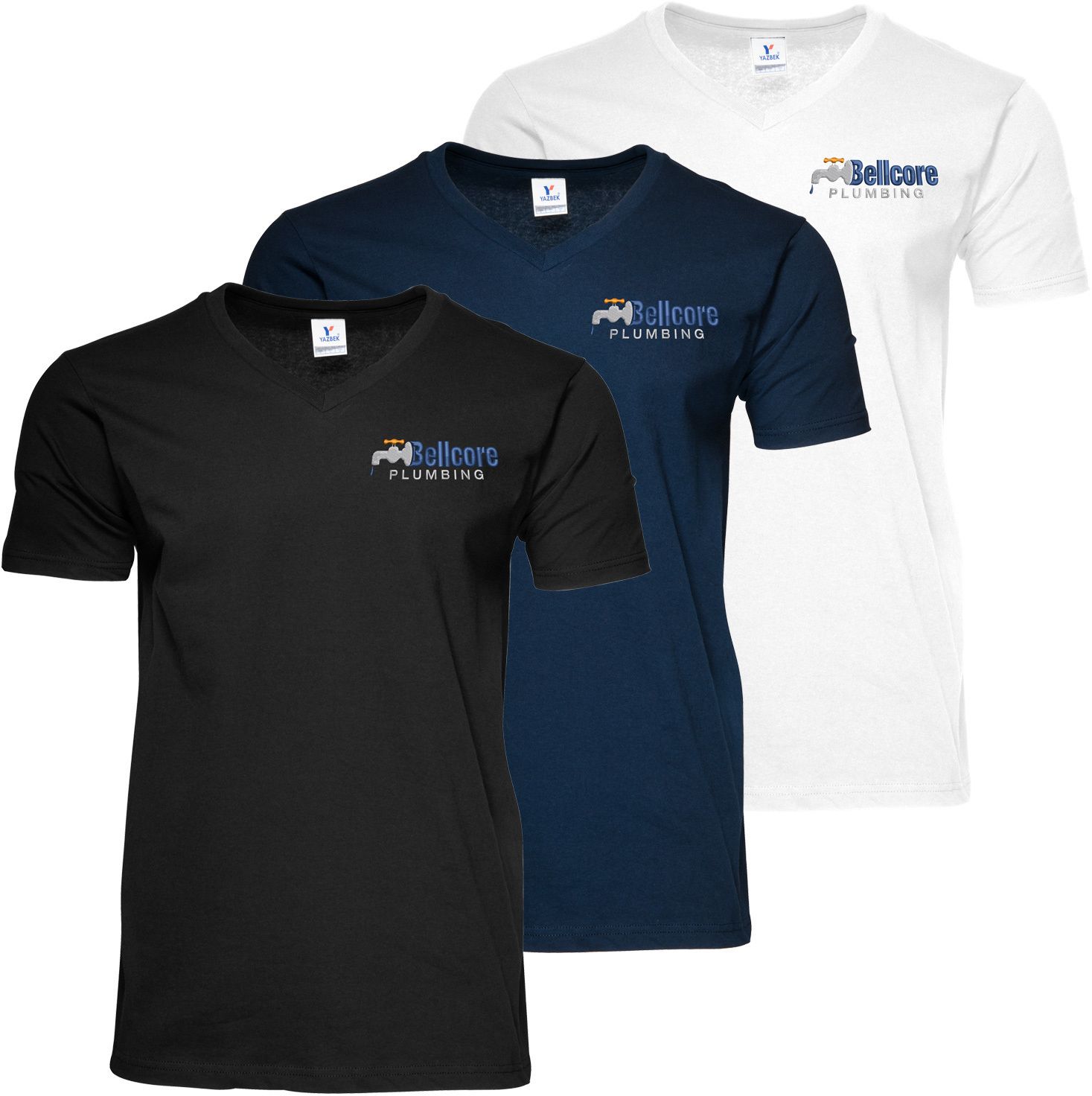 MENS V-NECK T-SHIRT EMBROIDERED 6