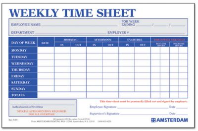 Weekly Time Sheets