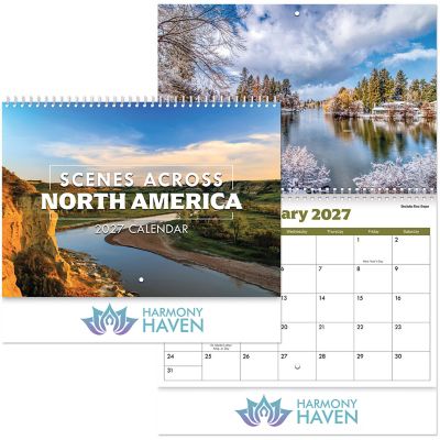 Healthcare Promotional Items: Full Color Scenes Across America Spiral Wall Cal