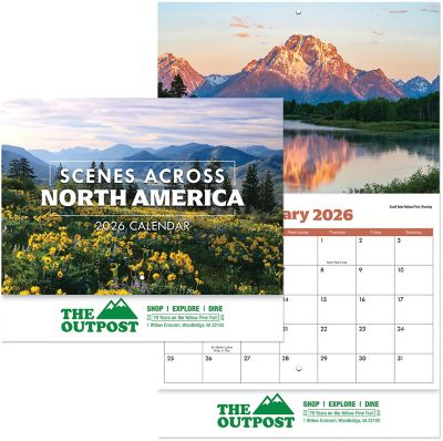 Promotional Wall Calendars: Scenes Across America Stapled Wall Calendar