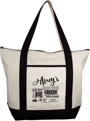 Custom Zipper Tote Bags: Classic Zippered Tote - Screen Printed