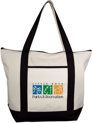 Custom Zipper Tote Bags: Classic Zippered Tote - Embroidered