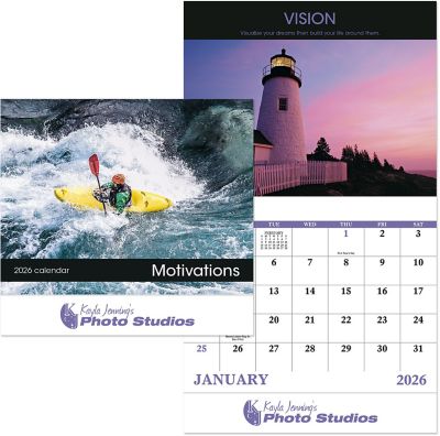 Calendars & Planners: Motivations Stapled Wall Calendar