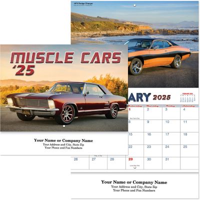 Promotional Wall Calendars: Muscle Car Stapled Wall Calendar