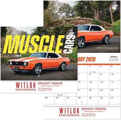 Promotional Wall Calendars: Muscle Car Stapled Wall Calendar