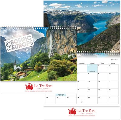 TAP Calendars: Scenic Europe Spiral Wall Calendar
