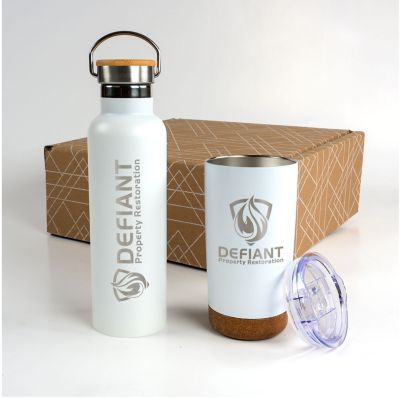 Custom Drinkware Gift Sets: Cork And Bamboo Drinkware Set
