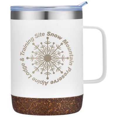 Personalized Travel Mugs & Tumblers: Saratoga Powder Coated Cork Bottom Mug 12 oz