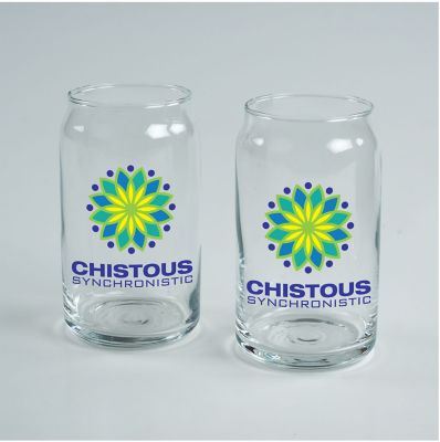 Promotional Gift Sets: Full Color Can Shape Glass Gift Set Of 2