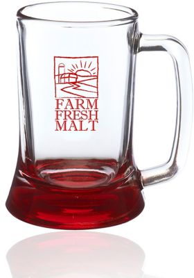 Custom Drinkware: Full Color Brussels Glass Beer Mugs 9.75 oz