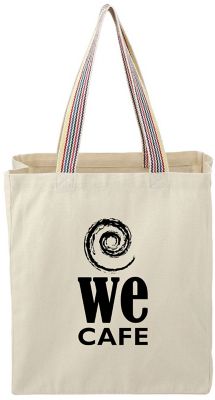 Promotional Bags: Rainbow Recycled 8Oz Cotton Grocery Tote