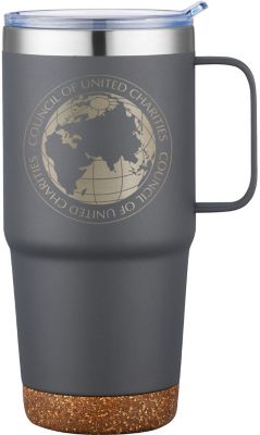 Promotional 24 oz Travel Mug with Cork Base and Handle