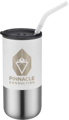 Logo Pinnacle Insulated Travel Tumblers with Straw (40 Oz